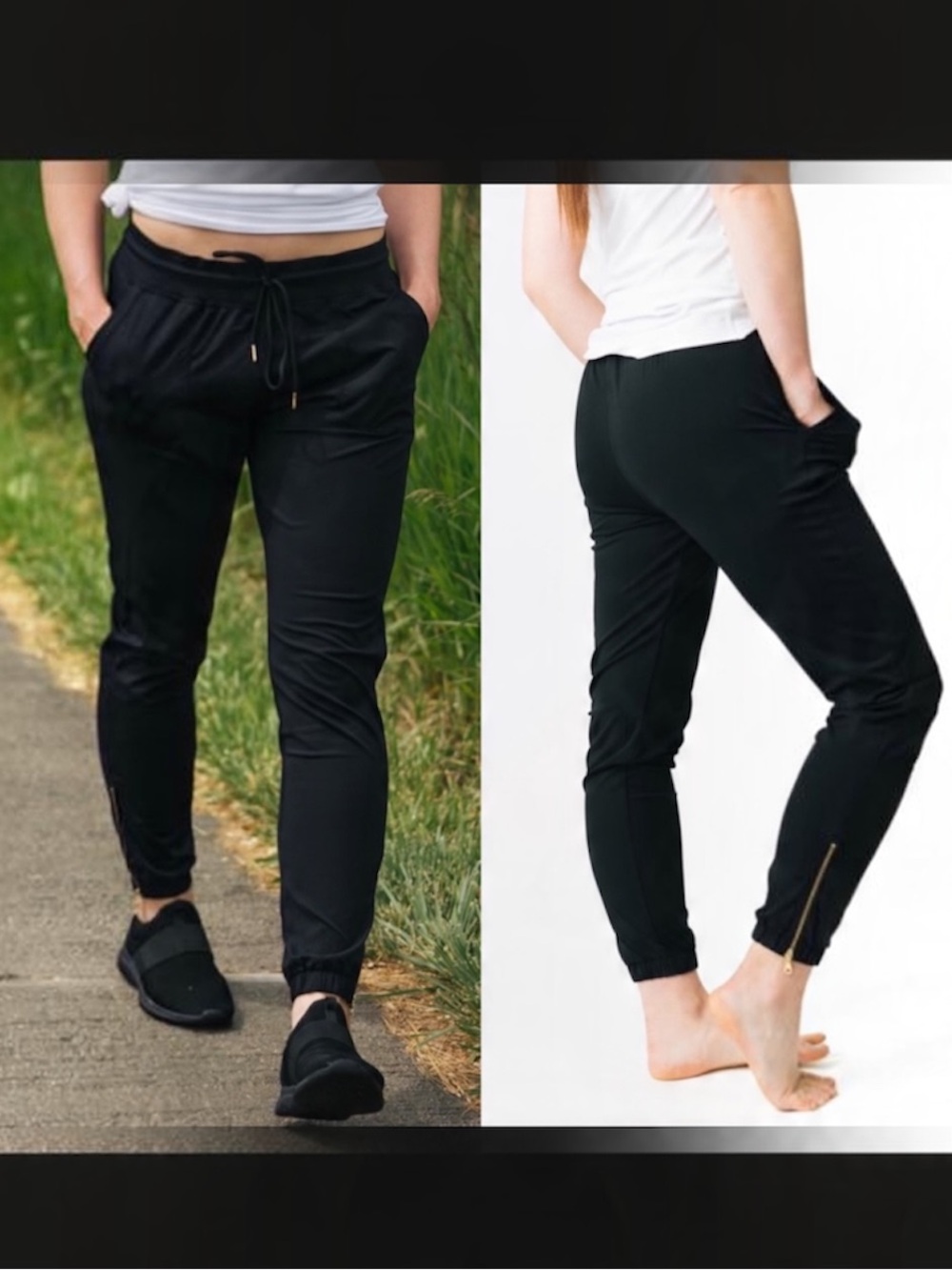 Zyia Active Black Peak Zipper Jogger Size Medium